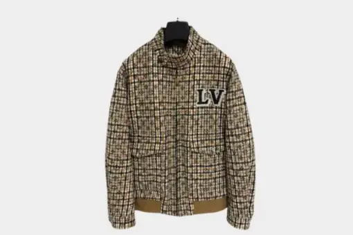 LV New Jacket White Brown Print