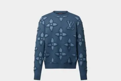 LV Textured Cotton Crewneck