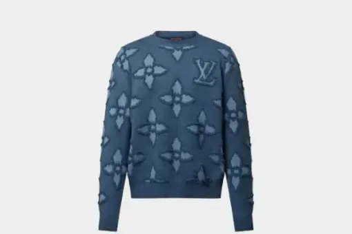 LV Textured Cotton Crewneck