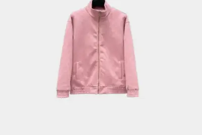 LV Monogram Debossed Leather Tracksuit Jacket Pink