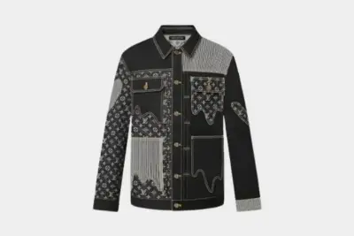 LV x Nigo Monogram Crazy Denim Work Jacket Black