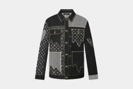 LV x Nigo Monogram Crazy Denim Work Jacket Black
