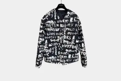 LV Monogram Denim Jacket Black White