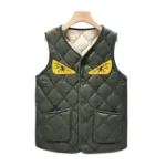 Fendi-Style Monster Eye Vest Olive