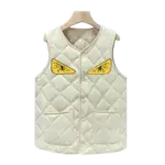 Fendi-Style Monster Eye Vest White