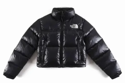 The North Face Nuptse Cropped Puffer Jacket Black