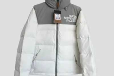 The North Face Nuptse Jacket White Grey
