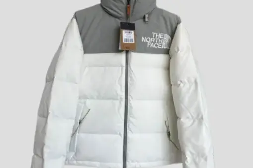 The North Face Nuptse Jacket White Grey