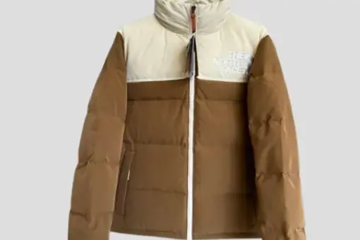 The North Face Nuptse Jacket Brown/ Off-White