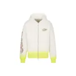 Dior x KAWS Hooded Sweatshirt White and Yellow Cotton Fleece