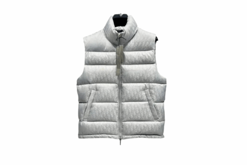 Dior Oblique Sleeveless Down Jacket Silver