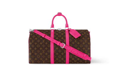 LV Keepall Bandoulière Bag Brown/ Pink