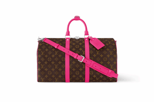 LV Keepall Bandoulière Bag Brown/ Pink