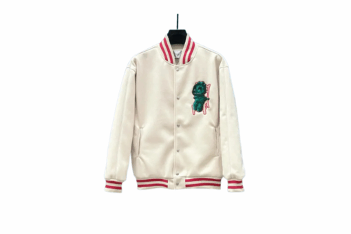 Dior Varsity Jacket Cream/ Red Border