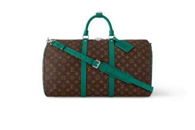 LV Keepall Bandoulière Bag Brown/ Green