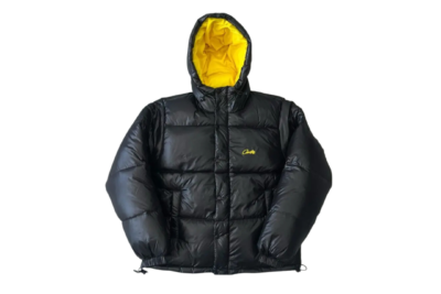 Corvidae New Puffer Jacket Black & Yellow