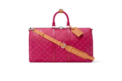 LV Keepall Bandoulière Bag Hot Pink