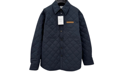 Bottega Veneta Quilted Cotton Jacket Midnight Blue