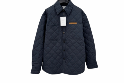 Bottega Veneta Quilted Cotton Jacket Midnight Blue