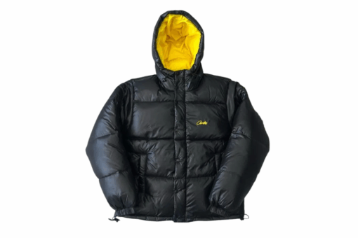 Corvidae New Puffer Jacket Black & Yellow