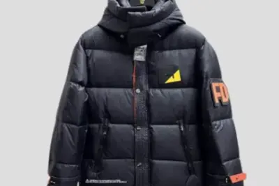 Fendi Logo Puffer Jacket Black