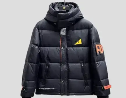 Fendi Logo Puffer Jacket Black