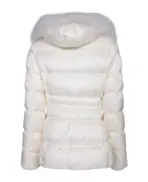 Moncler Boed Hooded Shearling-Trimmed Short Down Jacket White - Image 2