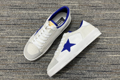 Golden Goose Leather Stardan Blue Star Sneakers White