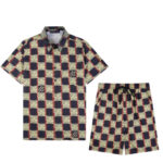 LV Damier Rush Pattern Jacquard Suit Black