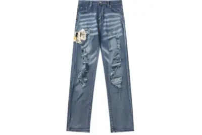 Amiri Distressed Straight Leg Denim Jeans