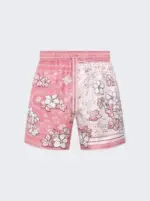 AMIRI Bandana Floral Shorts Flamingo Pink