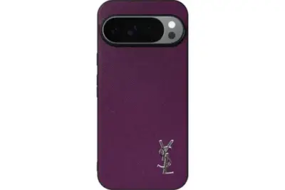 YSL Prime Purple Pixel Case Silver Logo