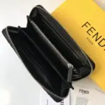 Fendi Zucca Two Tone Zip Around Wallet Black - Image 3