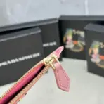 Prada Blue Bi-Fold Zip Wallet Pink - Image 3