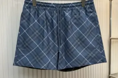 Burberry Check Swim Shorts Blue