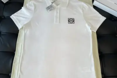 Loewe Embroidered Logo Polo T-Shirt White