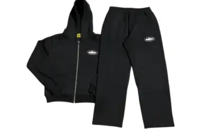 Corteiz Alcatraz Island Puff Print Tracksuit Black