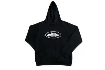 Corteiz Alcatraz Hoodie Black With White Monogram