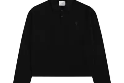 Ami Long Sleeve Polo Shirt Black