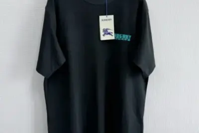 Burberry Warped Logo Cotton T-shirt Black