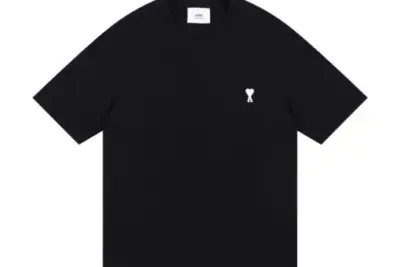 AMI Paris Cropped T-Shirt Black