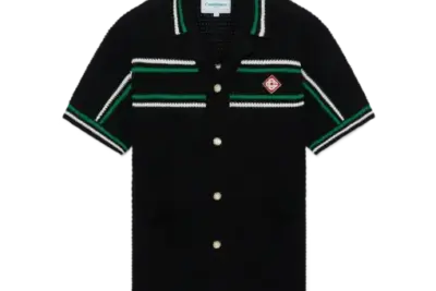 Casablanca Tennis Crochet Shirt Black