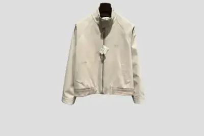 Loewe Stand-Collar Jacket In A Beige Color