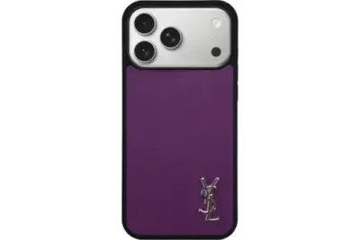 YSL Purple Prime iPhone Case Mini Logo Silver