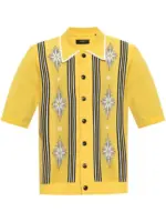 AMIRI Patterned Polo Shirt Mustard Yellow