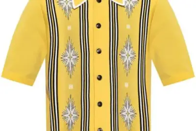 AMIRI Patterned Polo Shirt Mustard Yellow