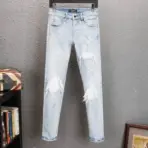 Amiri MX1 Distressed Skinny Jeans Light Wash
