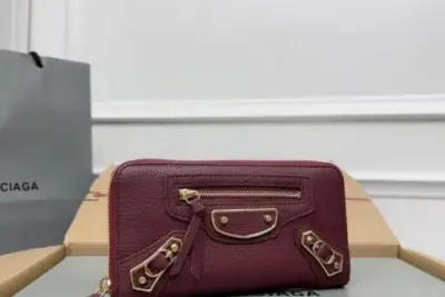 Balenciaga Classic Continental Wallet Red