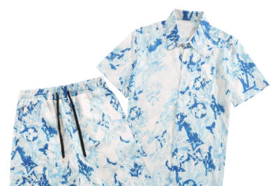 LV Short Set White Blue