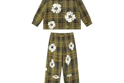 Denim Tears Wreath Pajama Shirt and Pants Yellow Check